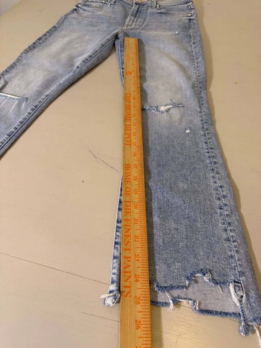 MOTHER Insider Crop Step Fray Jeans Drinking By The Pool Wash Size 29 - Picture 12 of 14